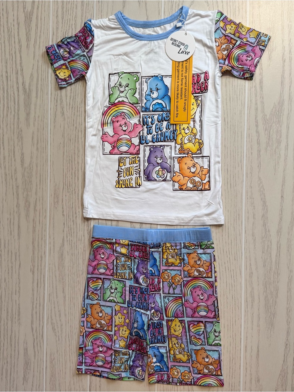 Secret Stock Reserve Luxe Girls 5/6Y Care Bears Boutique Bamboo Pajama Set